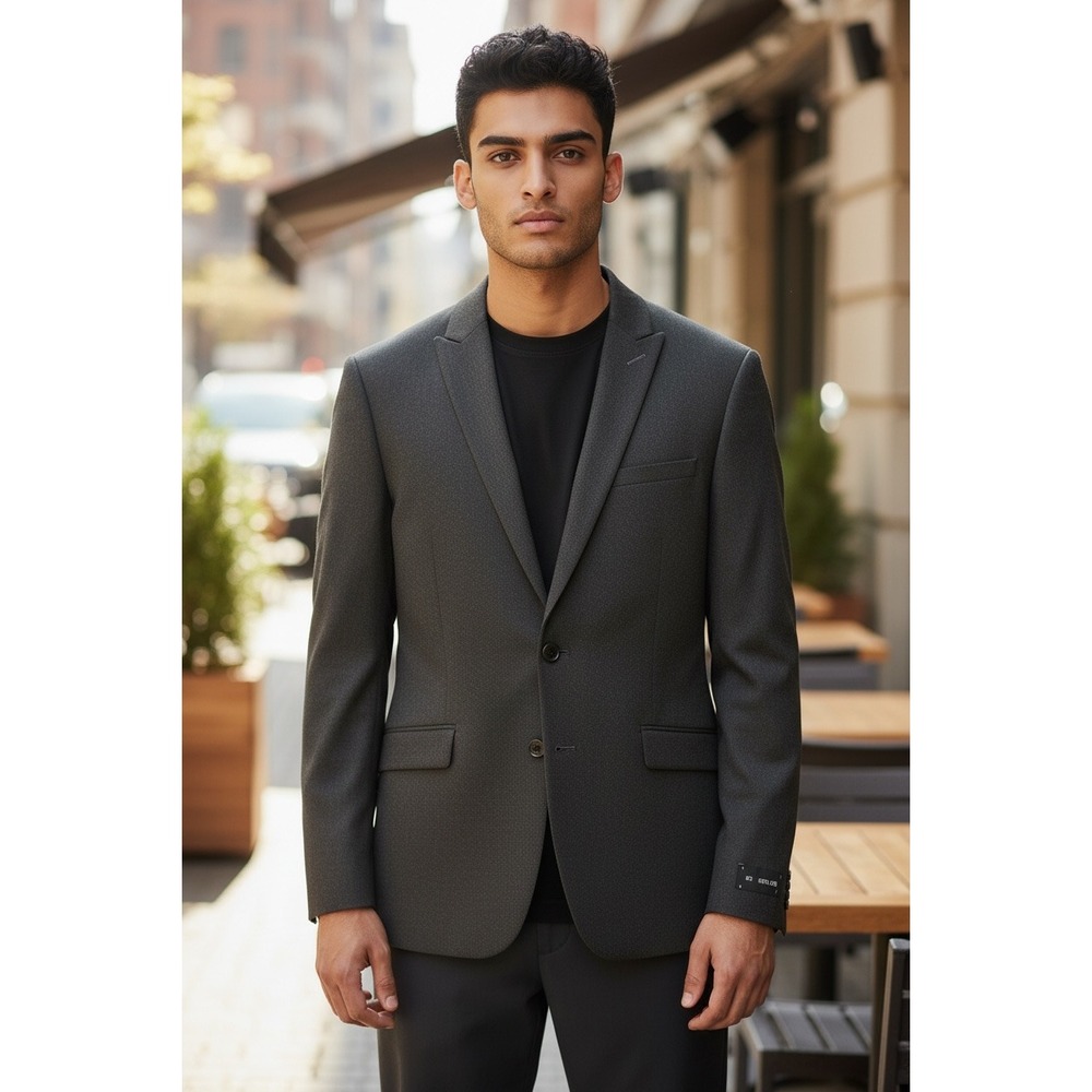 EXPRESS CHARCOAL EXTRA SLIM FLANNEL SUIT JACKET BLAZER MEN SZ 42S NWT SRP $298